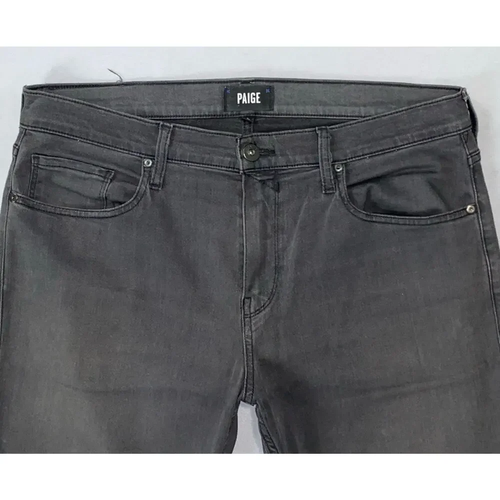 Paige Federal Slim Straight Lightweight Stretch Jeans in Mark. Men's 35X34, Read